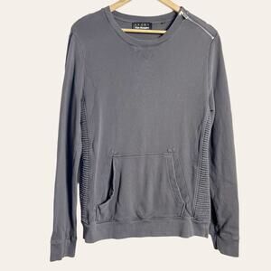 The Kooples Sport Men’s Gray Ribbed Zip Oversized Pullover Sweater Size XS
